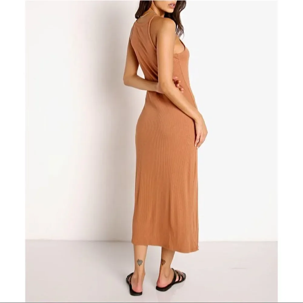 Nwot-z Supply Palisades Rib Dress Vintage Brown (Size:Medium) - Picture 3 of 13
